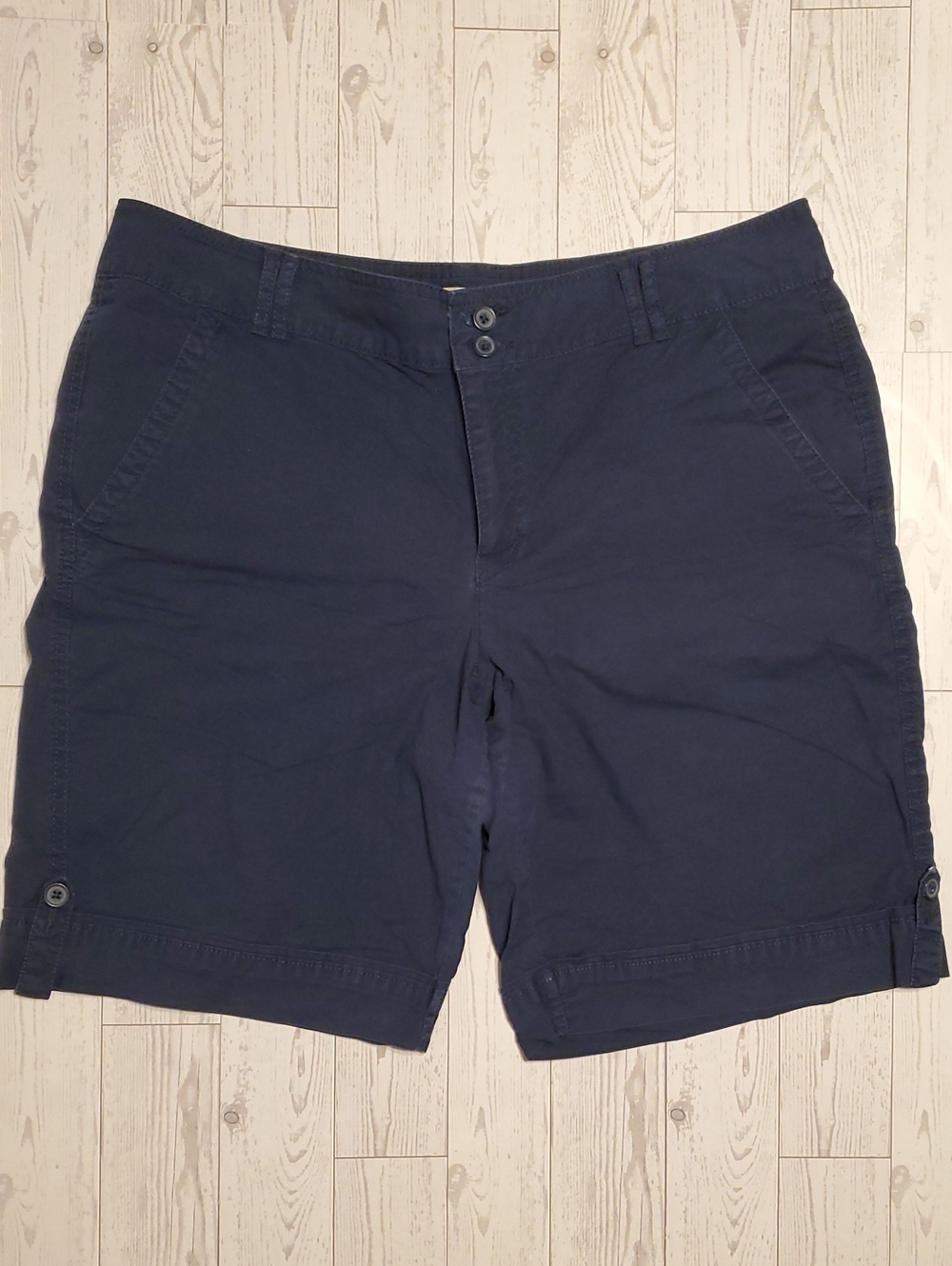 Faded Glory Stretch Women's Navy Blue Bermuda Shorts Size 12